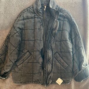 Free People Dolman quilted knit insulated black jacket NWT  size M